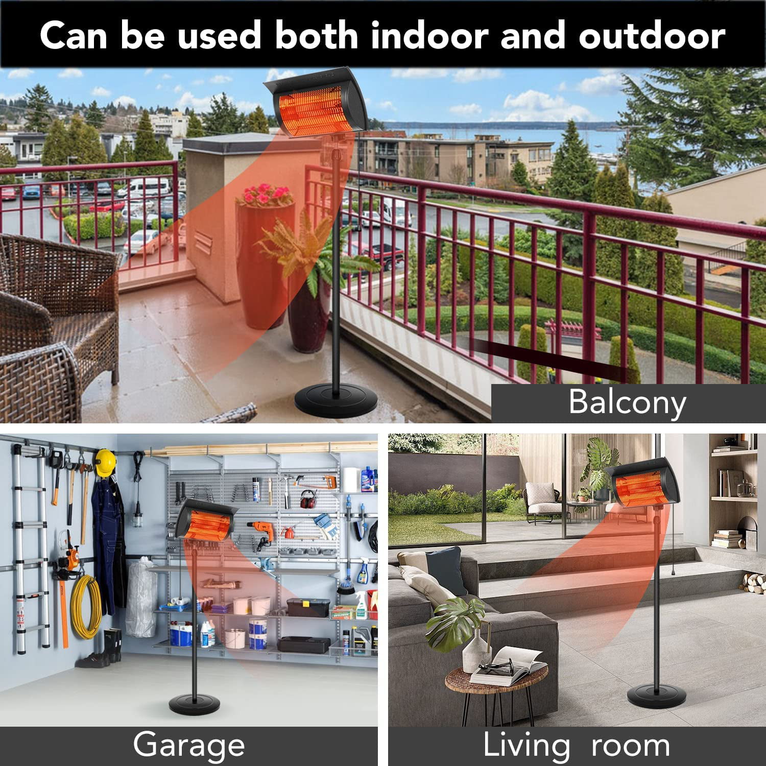 Patio Outdoor Heater for Balcony, Courtyard,with Overheat Protection-Aldronix