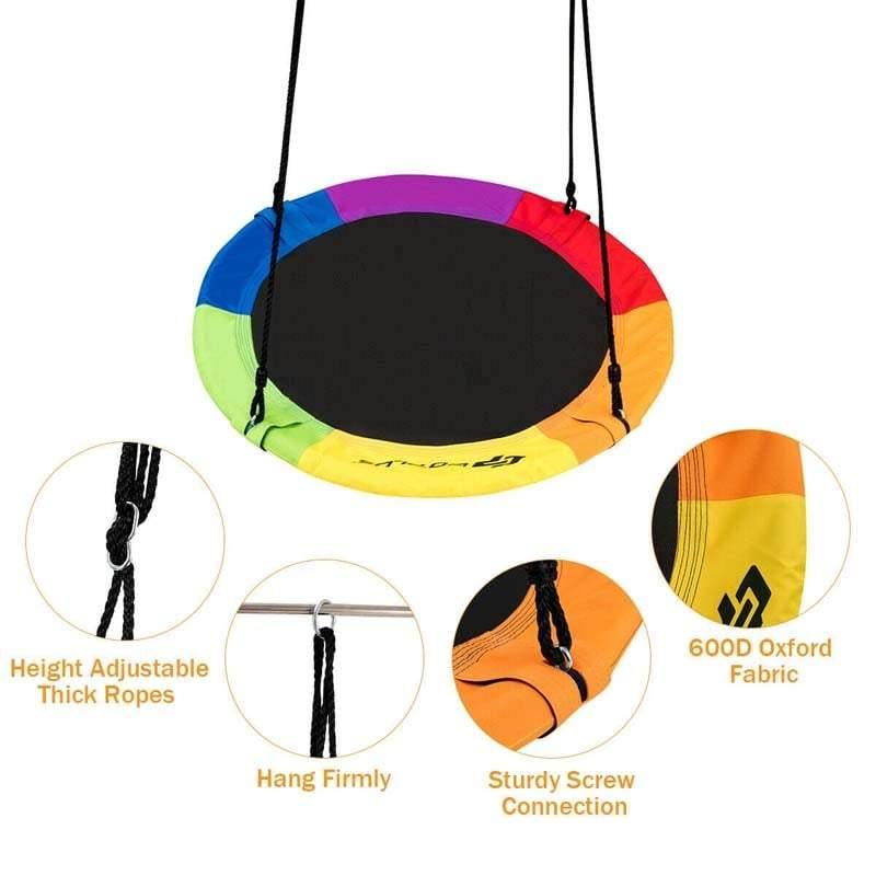 40 Inch Saucer Tree Swing Outdoor Play for Kids-Aldronix