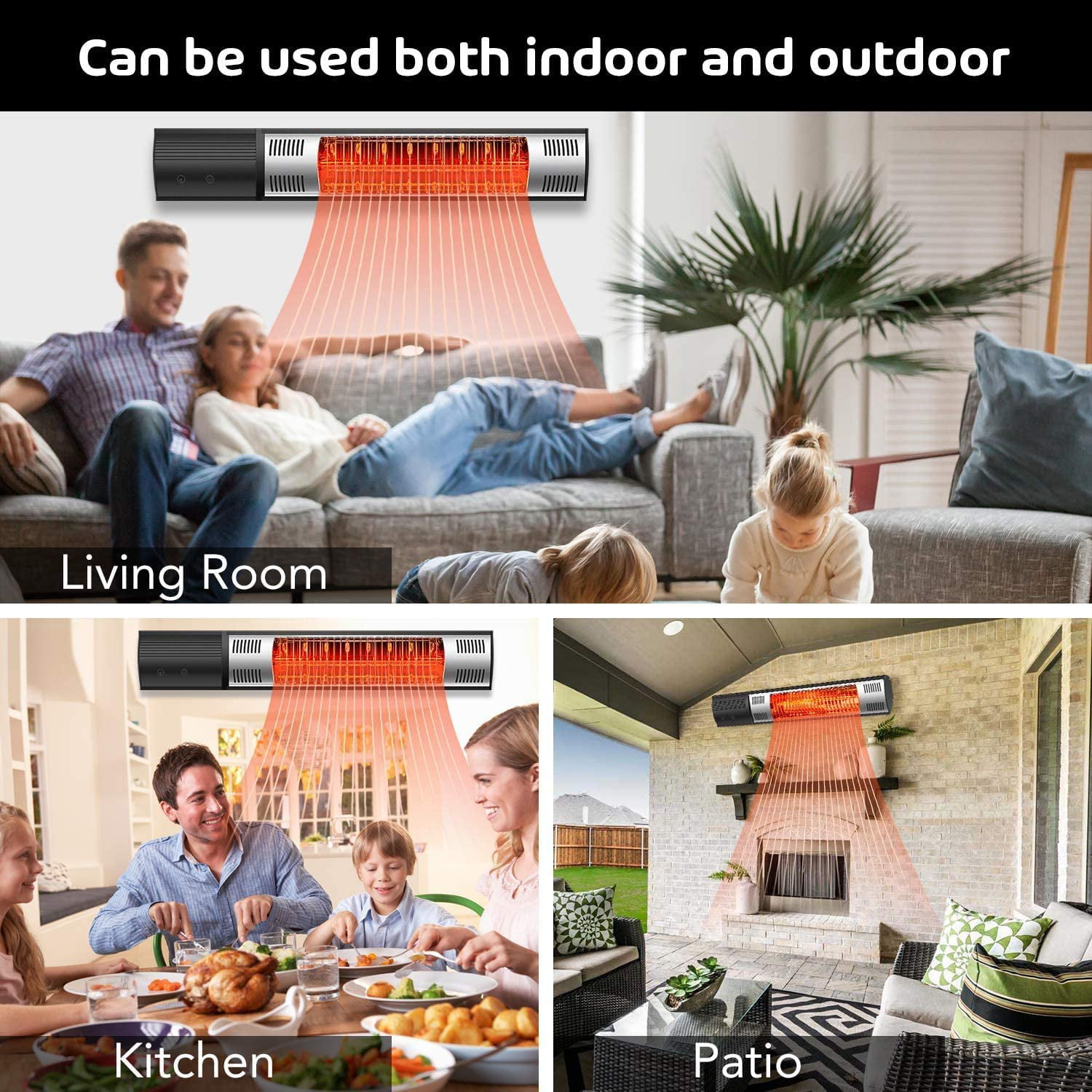 Patio Outdoor Heater for Balcony, Courtyard,with Overheat Protection-Aldronix