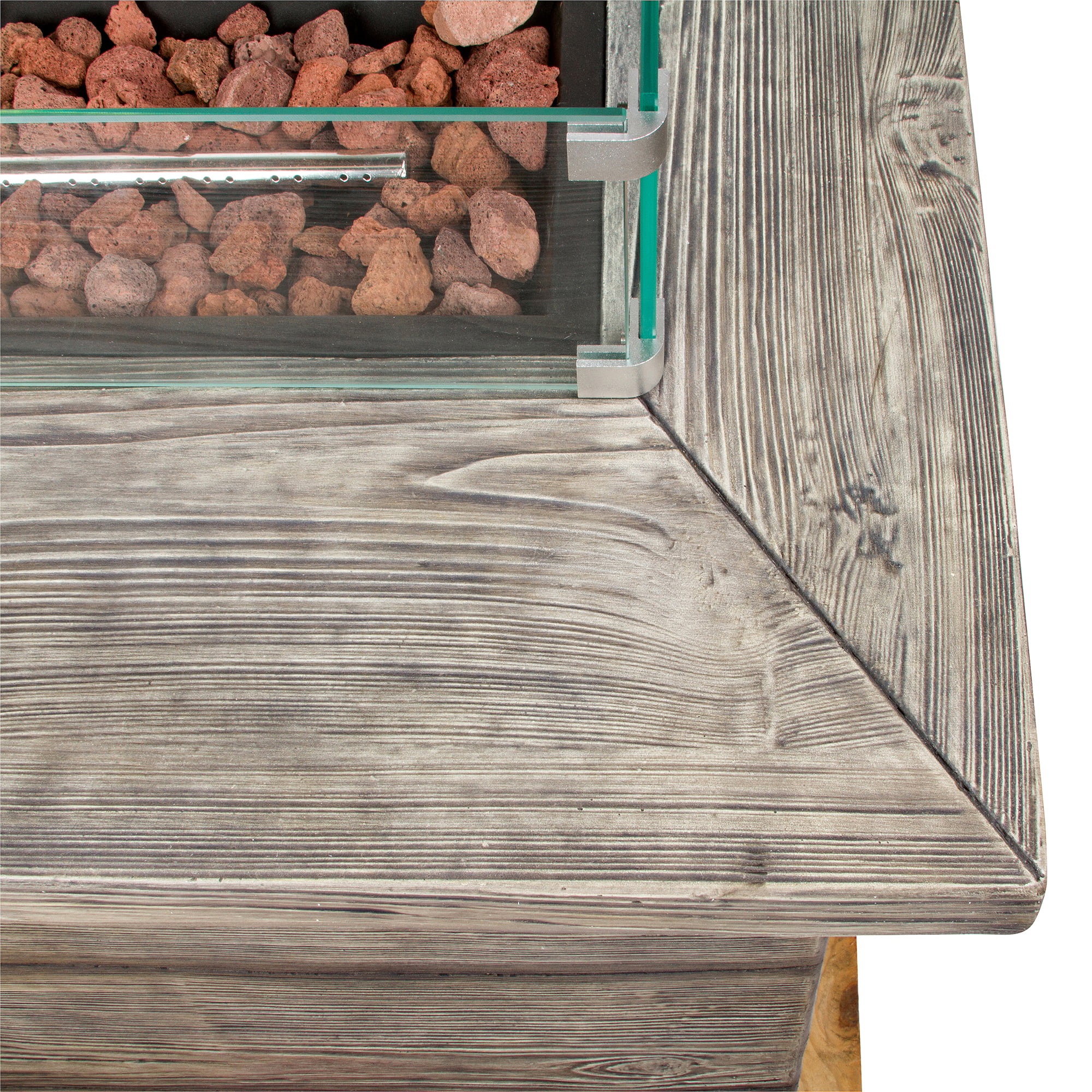35 in. Round Outdoor Fire Pit Table - Stone-Aldronix