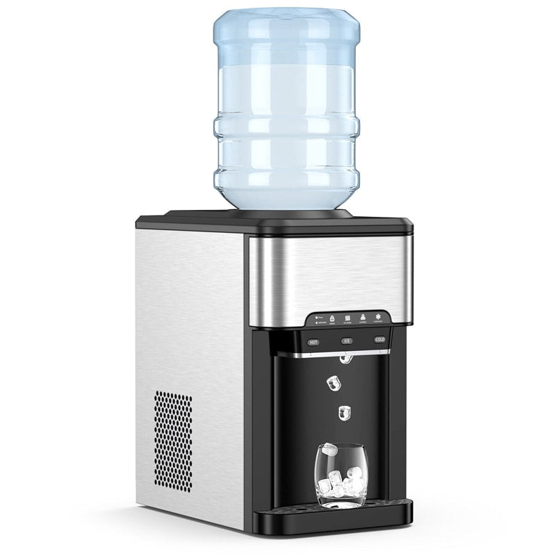 3-in-1 Water Cooler Dispenser with Ice Maker & Child Safety Lock for Home-Aldronix