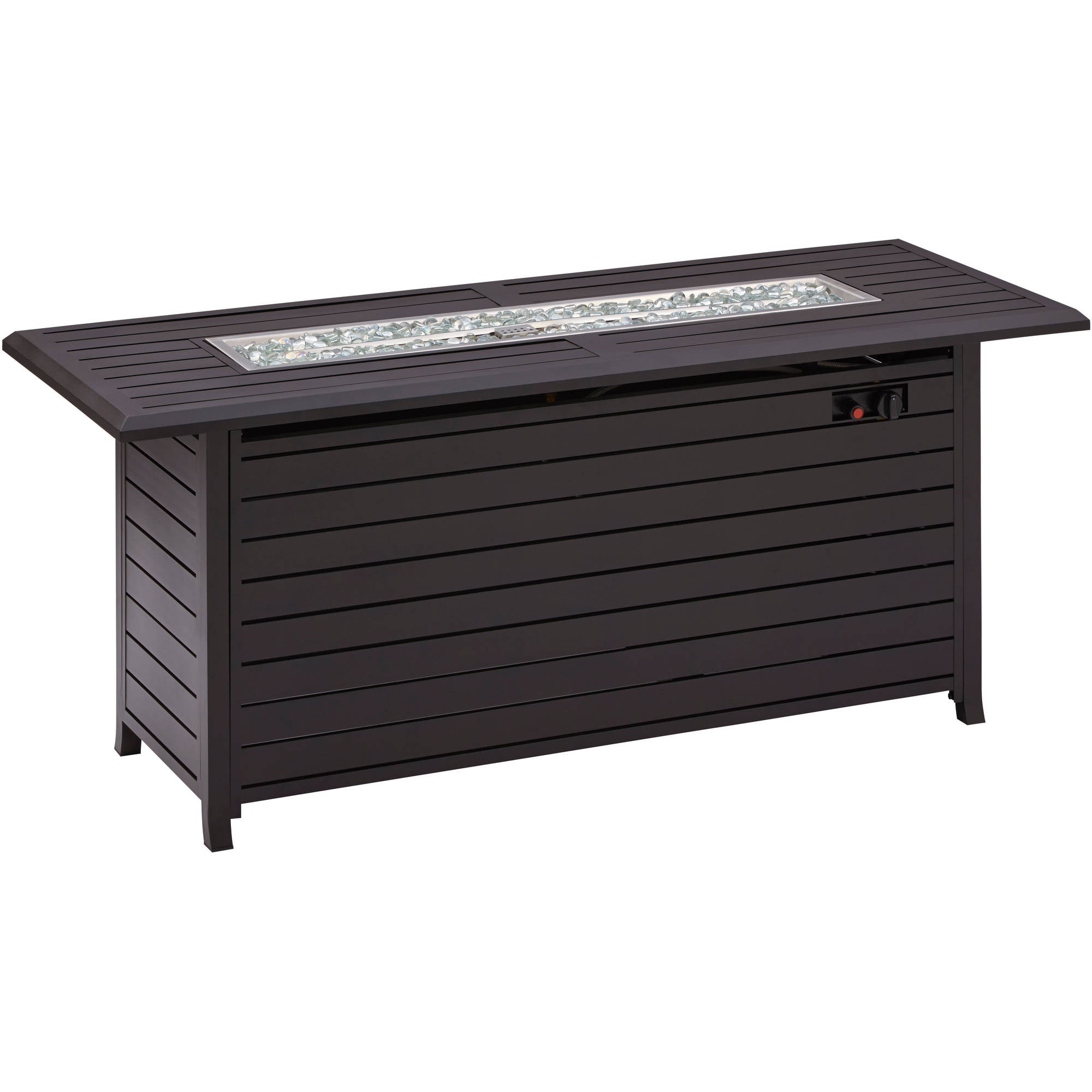 57" x 21" 50000 BTU Propane Gas Dark Bronze Finish Stainless Steel and Aluminum Fire Pit Table-Aldronix