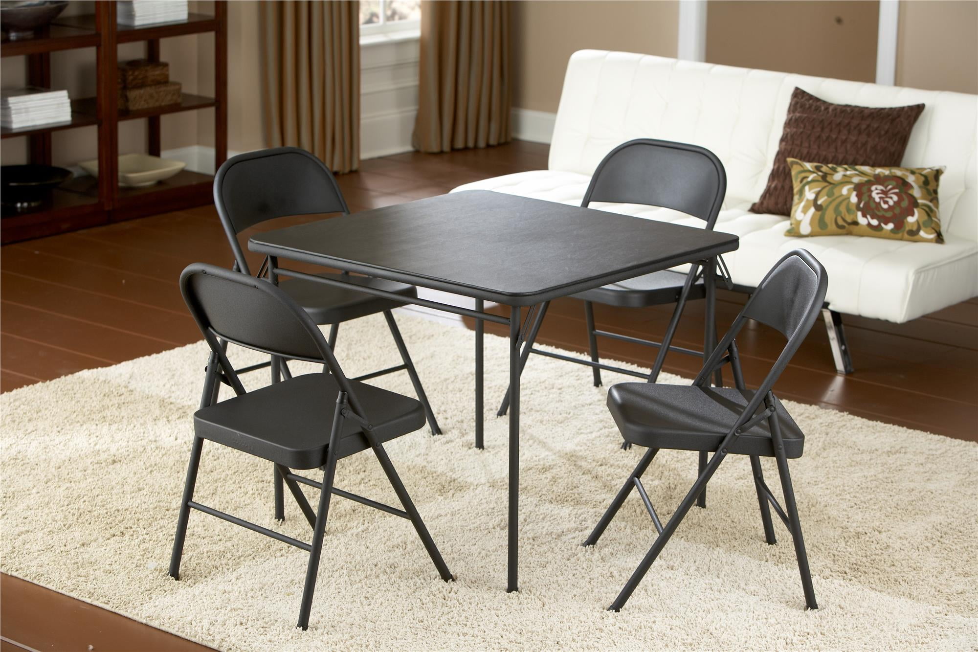 Steel Folding Chair (4 Pack), Black-Aldronix