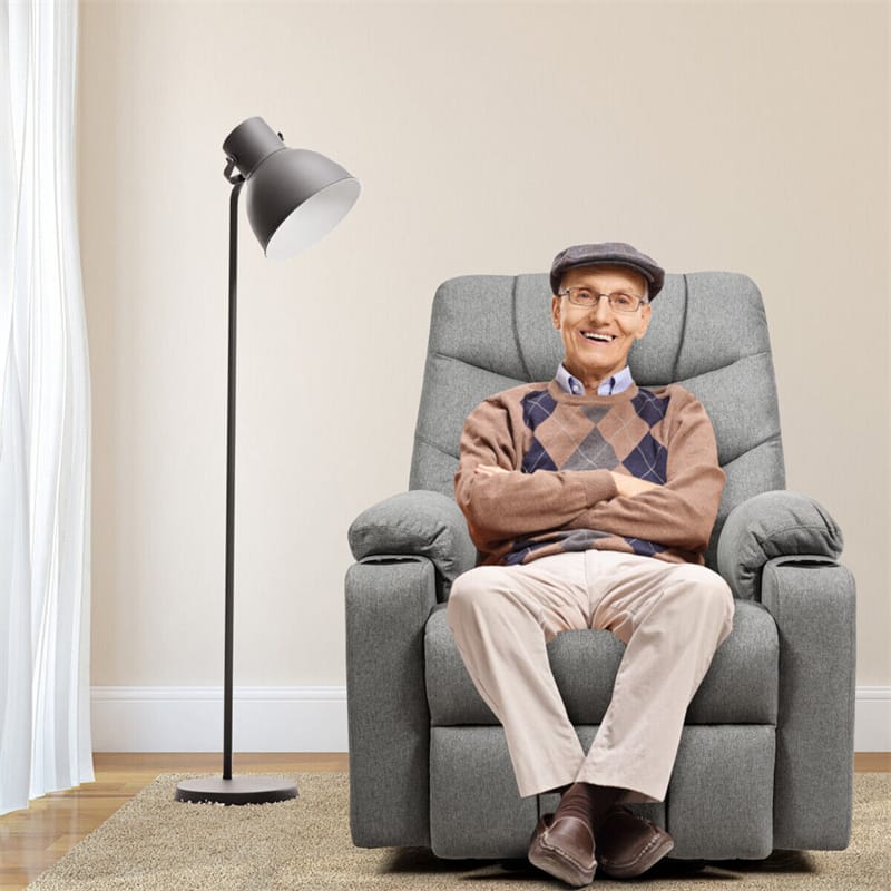 Power Lift Recliner Chair Fabric Electric Massage Reclining Sofa Elderly Lift Chair with 8 Point Massage Lumbar Heat USB Charge Port-Aldronix