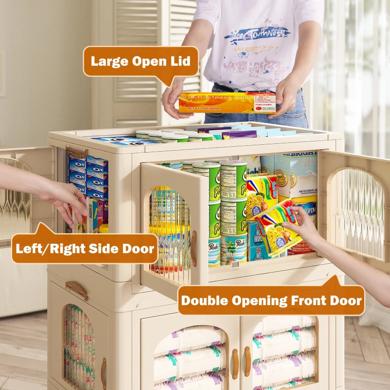 e Stackable Storage Bins with Lids and Wheels, 3PC-Aldronix