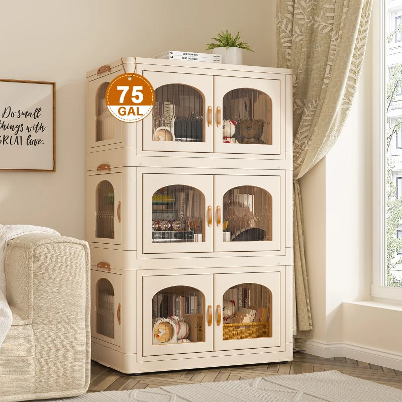 e Stackable Storage Bins with Lids and Wheels, 3PC-Aldronix
