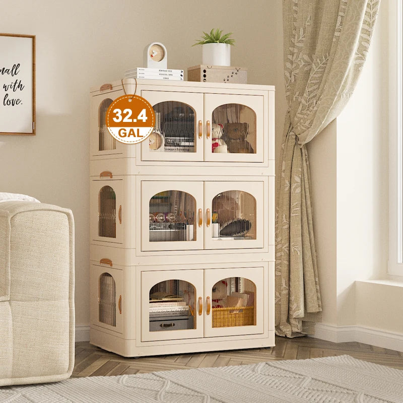 e Stackable Storage Bins with Lids and Wheels, 3PC-Aldronix