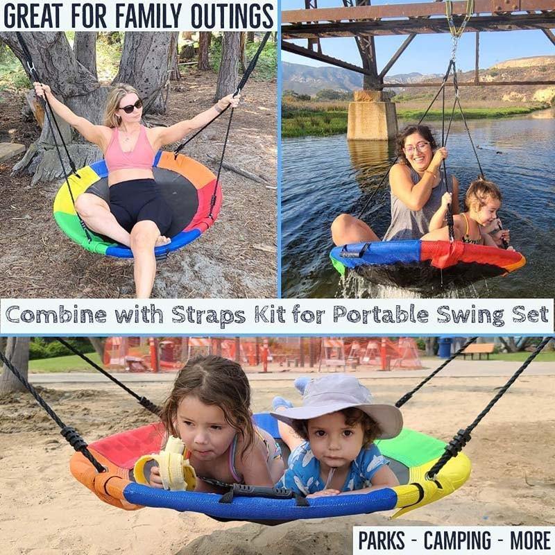 40 Inch Saucer Tree Swing Outdoor Play for Kids-Aldronix