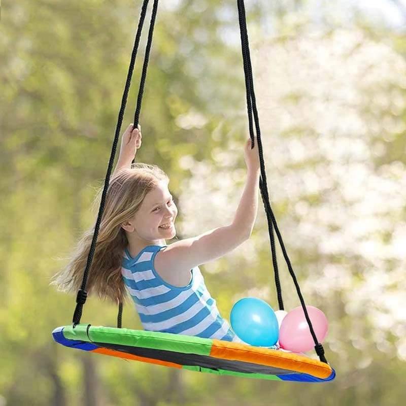 40 Inch Saucer Tree Swing Outdoor Play for Kids-Aldronix