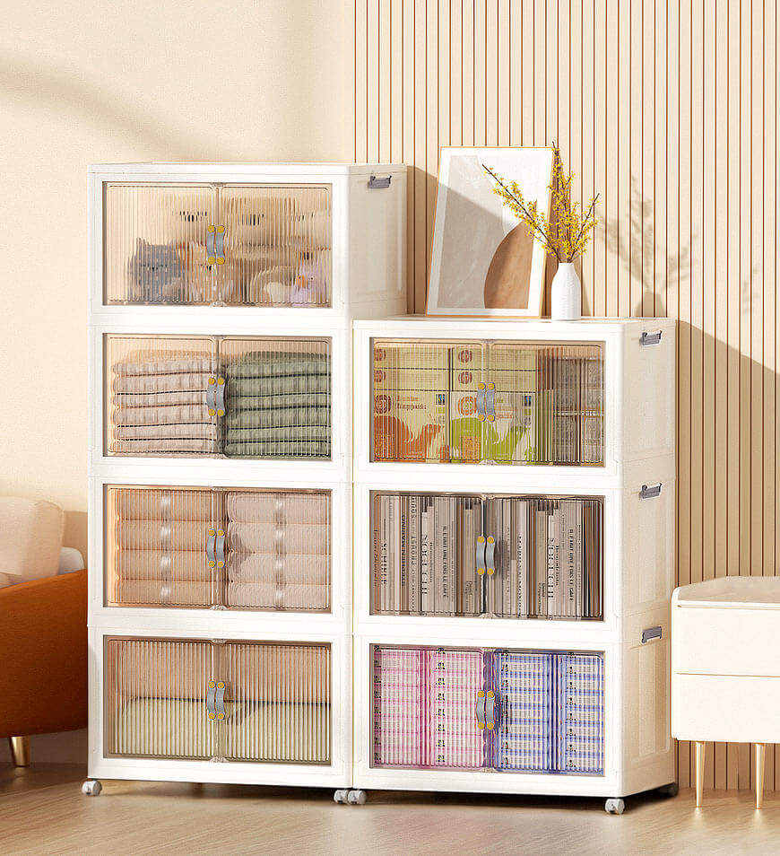 Clearance Offer  Stackable Storage Bins with Lids and Doors-Aldronix