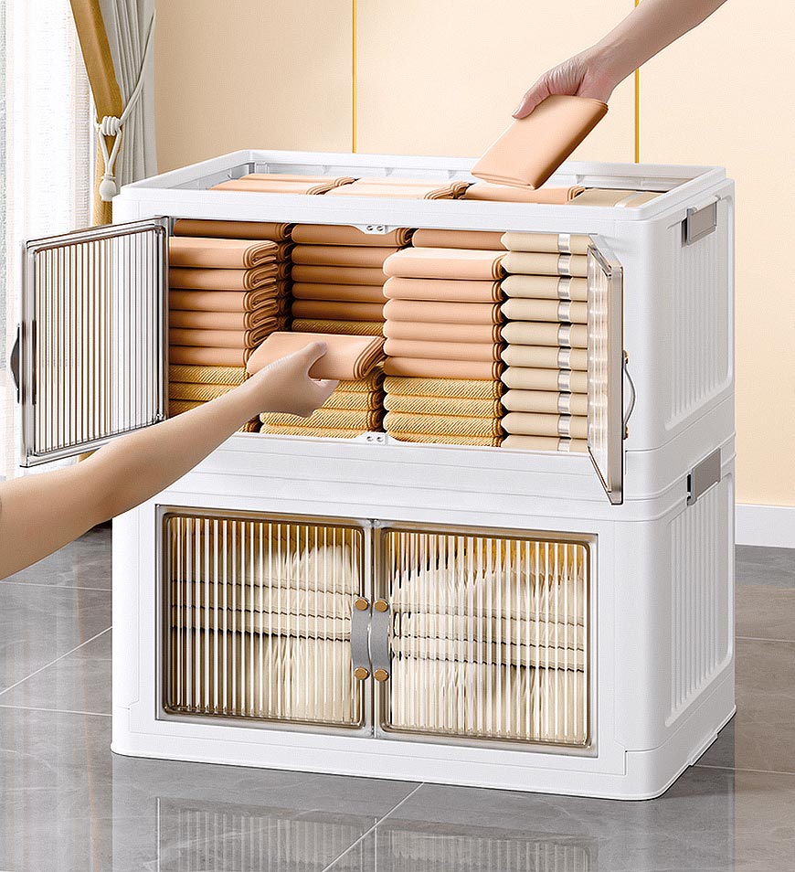 Clearance Offer  Stackable Storage Bins with Lids and Doors-Aldronix
