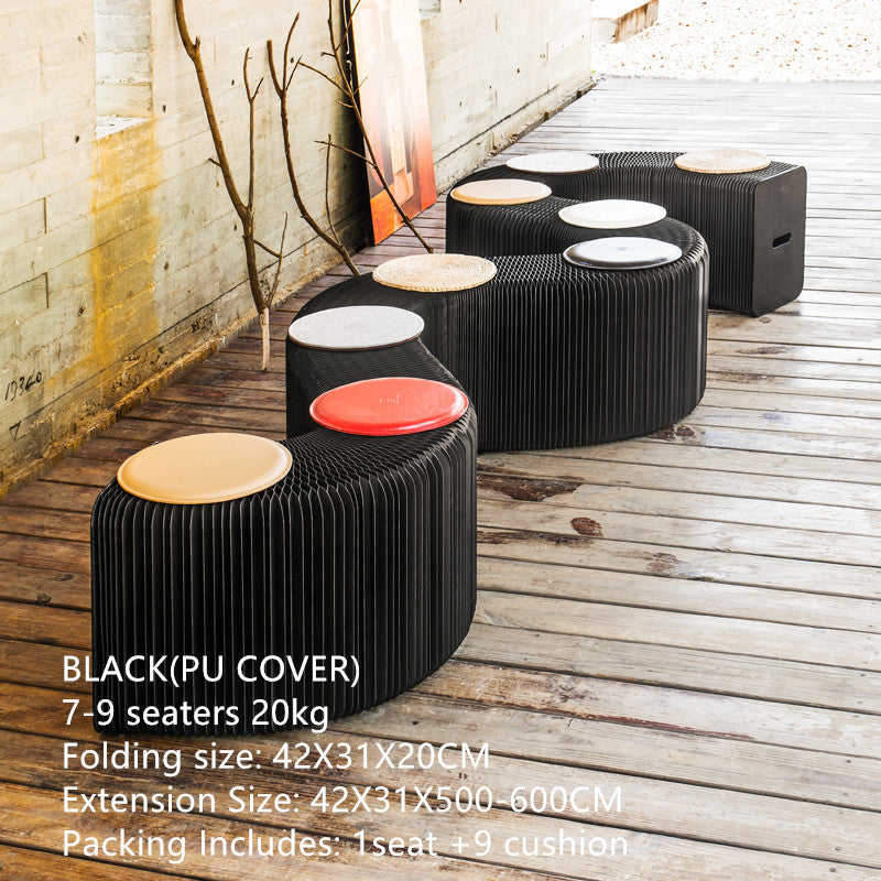 Clearance Offer Modern Design Accordion Folding Kraft Paper Stool Sofa Chair-Aldronix
