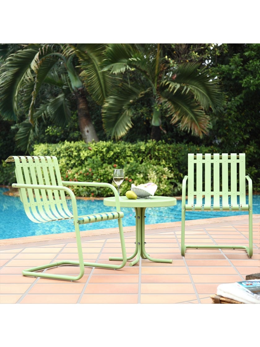 3-Piece Metal Outdoor Seating Set-Aldronix