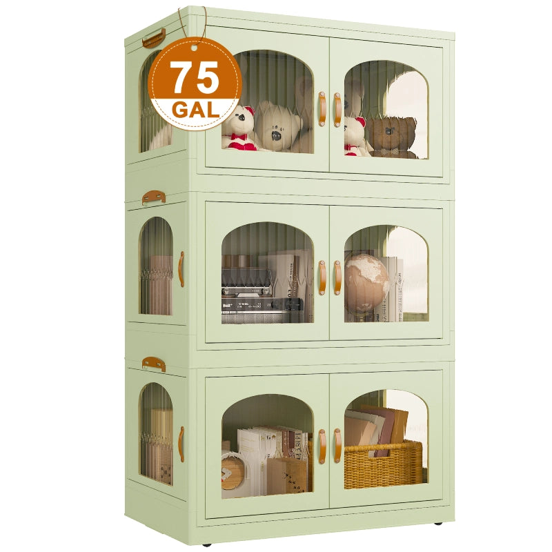 e Stackable Storage Bins with Lids and Wheels, 3PC-Aldronix