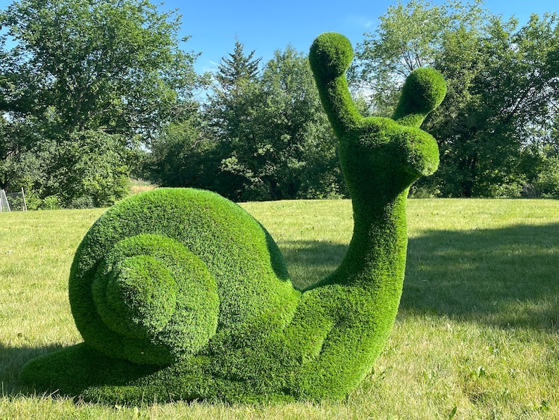 Outdoor Animal Snail Topiary Green Figures Landscaping Sculpture 70 " covered in Artificial Grass great for Home, Gardens or Business-Aldronix