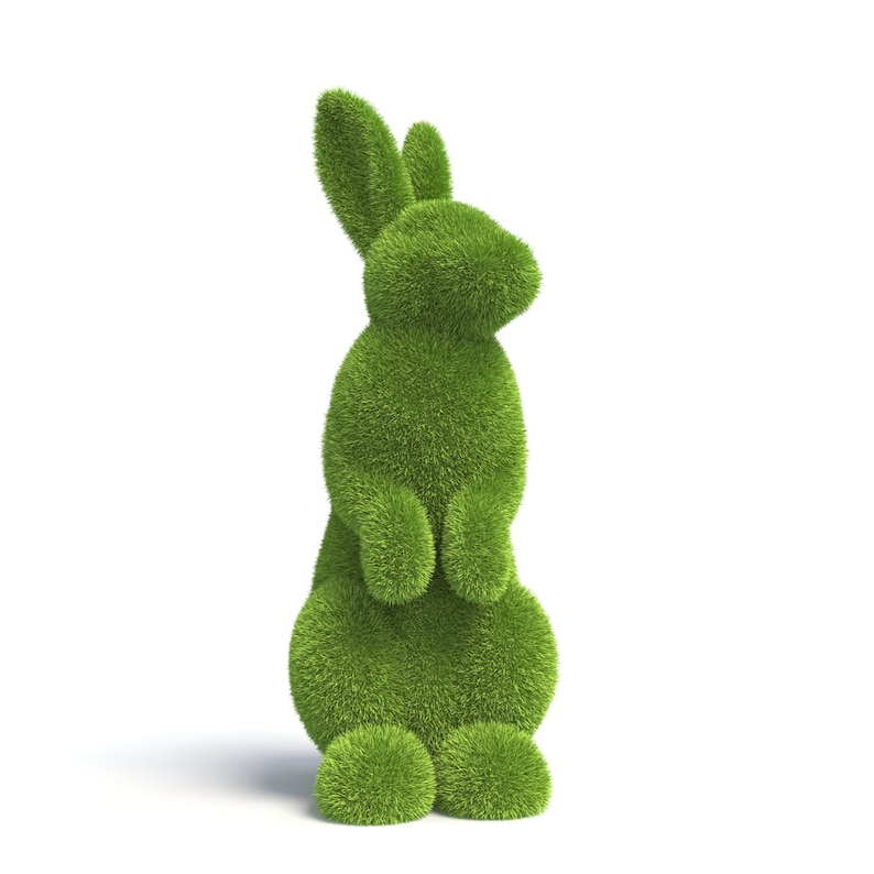 Outdoor Animal Large Rabbit Topiary Green Figures covered in Artificial Grass Landscaping Sculpture great for Home, Gardens, Parks, Business-Aldronix