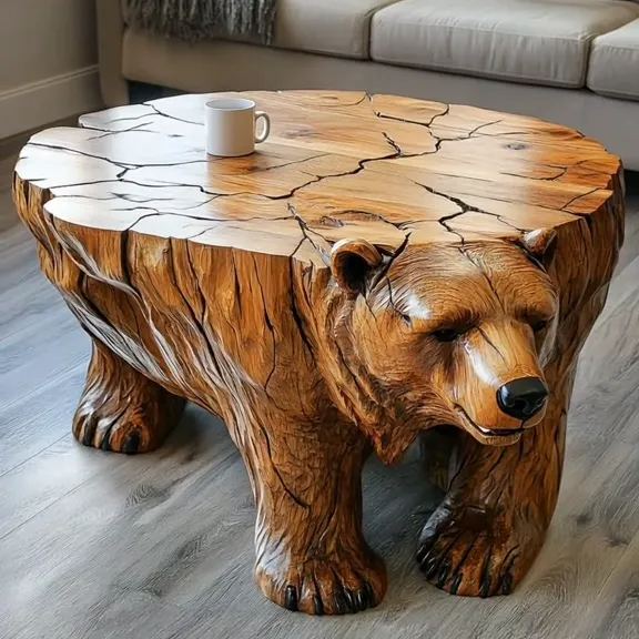 馃敟Limited Time Offer馃挅One Large Piece Of Wood Animal Shaped Coffee Tables-Aldronix