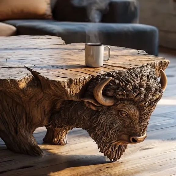 馃敟Limited Time Offer馃挅One Large Piece Of Wood Animal Shaped Coffee Tables-Aldronix