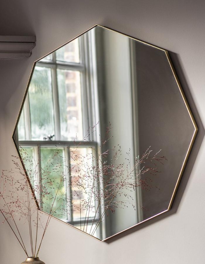 Bowie Octagon Shallow Framed Wall Mirror-Aldronix