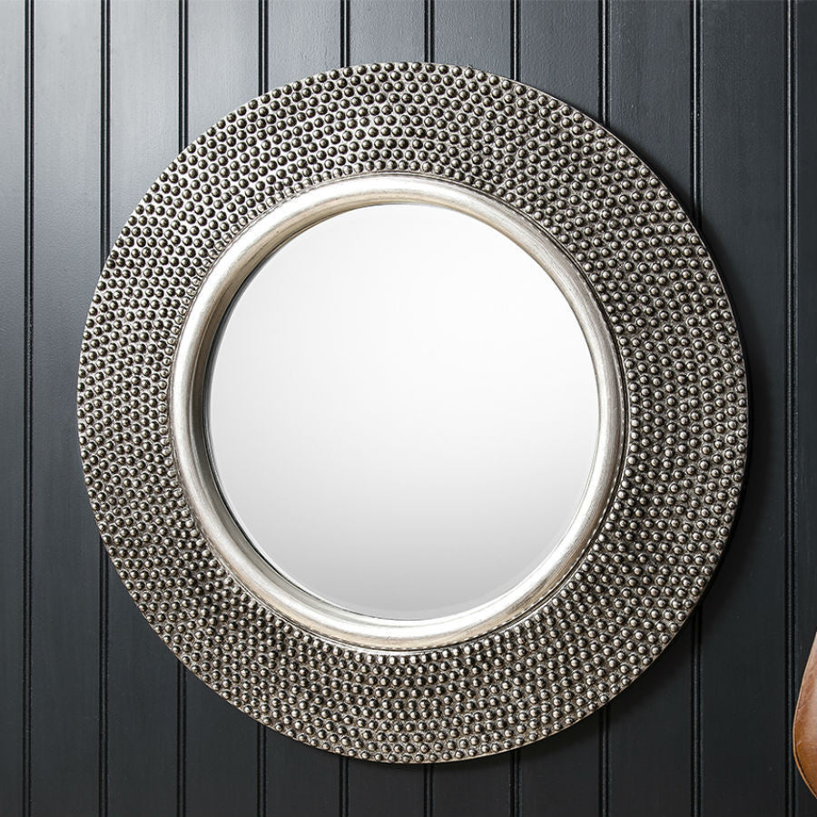 Pewter Circular Mirror-Aldronix