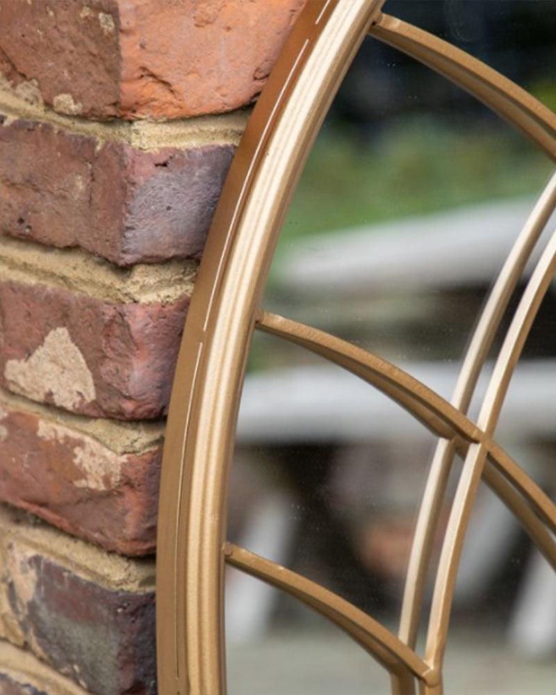 Gold Trimmed Arch Outdoor Mirror-Aldronix