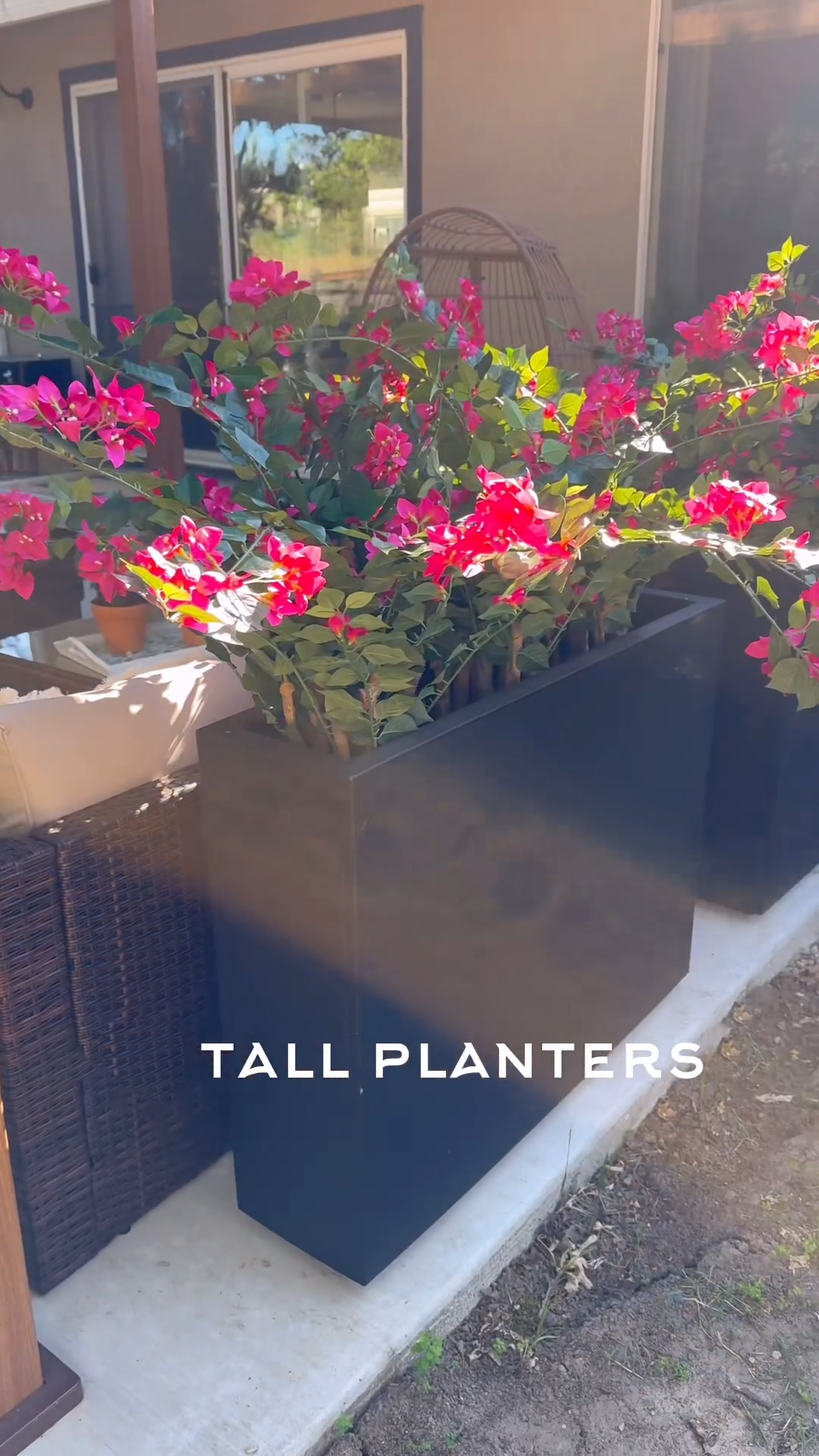 Beautiful privacy flower set with planters & solar lights-Aldronix