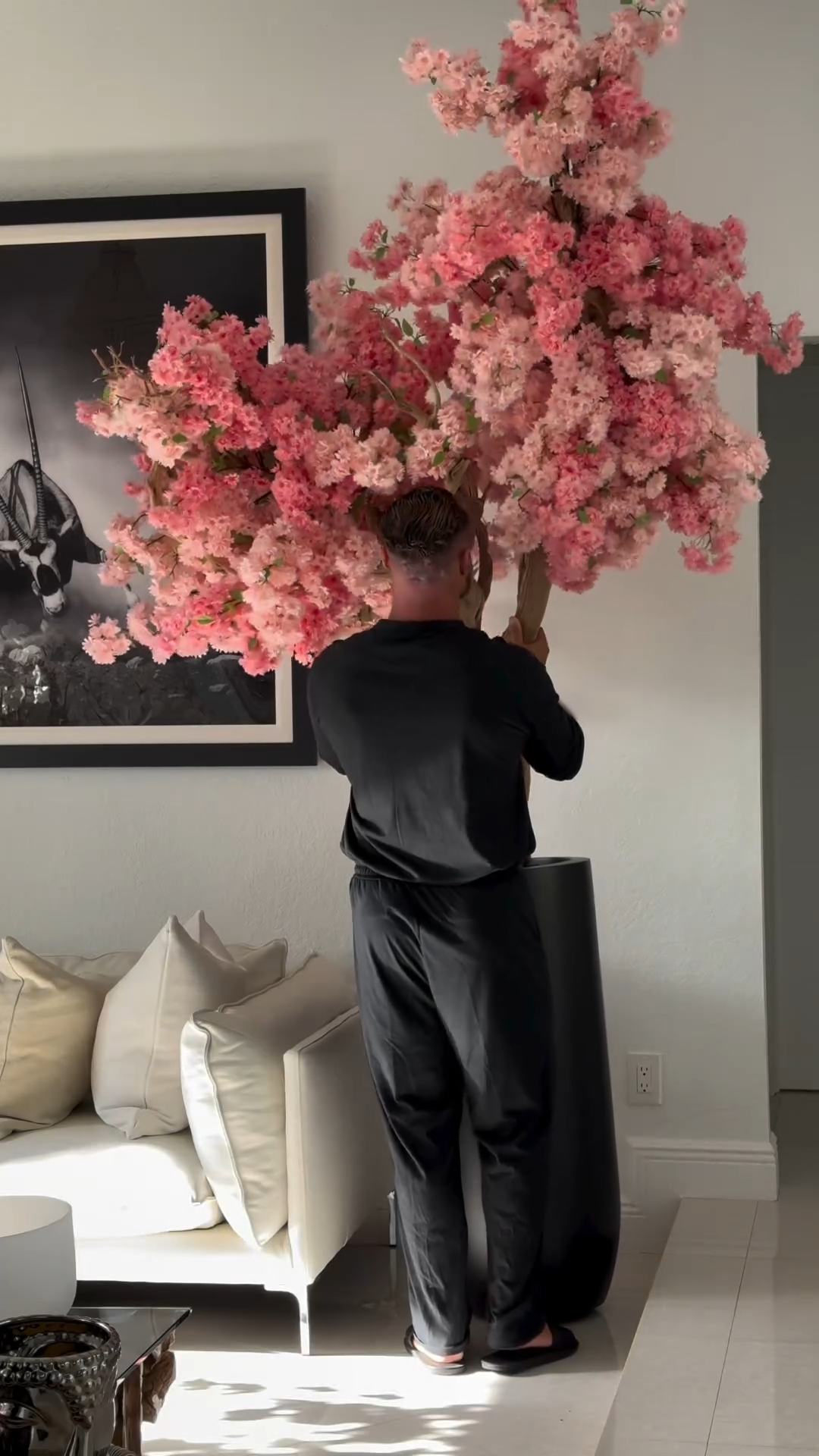 7ft Indoor Artificial Pink Plants( With Flower Pots)-Aldronix