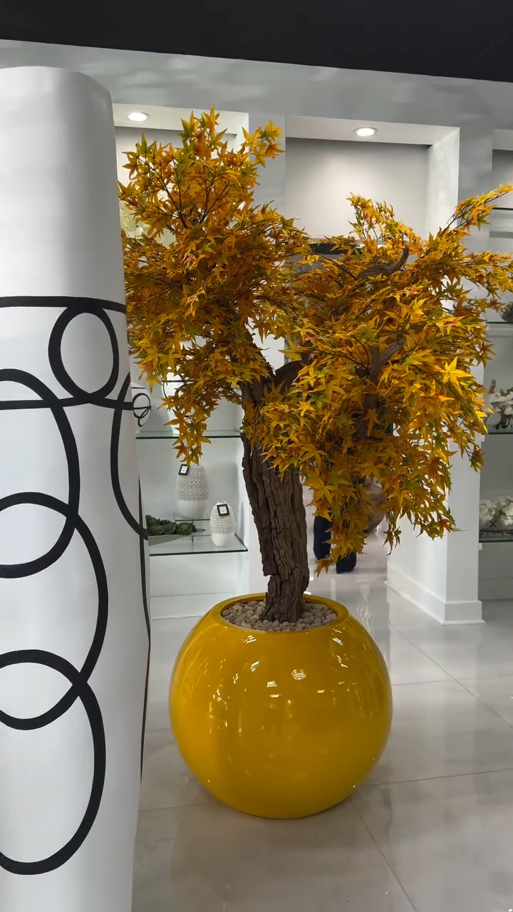 7ft Indoor Yellow Artificial Trees ( With Pots)-Aldronix