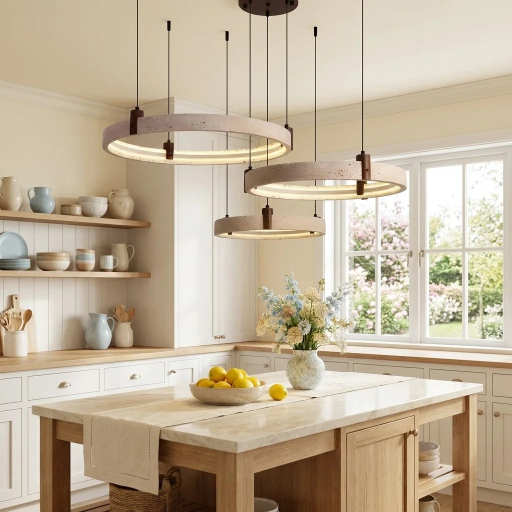 Ellery Wabi-sabi LED Travertine Circular Pendant Light12.webp__PID:8f2840ac-9730-4157-8cea-4f520e03549b