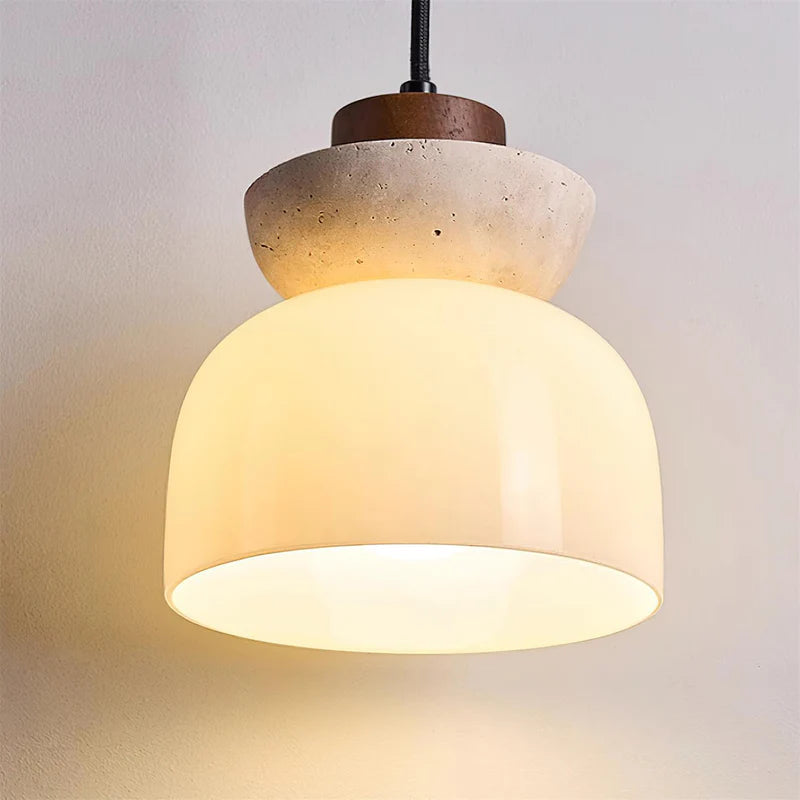 Angelia Wabi-Sabi Travertin Milchglas Pendelleuchte (12).webp__PID:5b850223-8b1f-49d6-a272-963ec3614dd9
