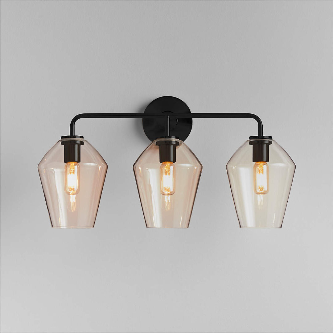Elara Moderne geometrische Wandleuchte aus Glas und Metall, klar, schwarz.webp__PID:c3228eed-f6ce-4f30-90f4-0422cb027e45