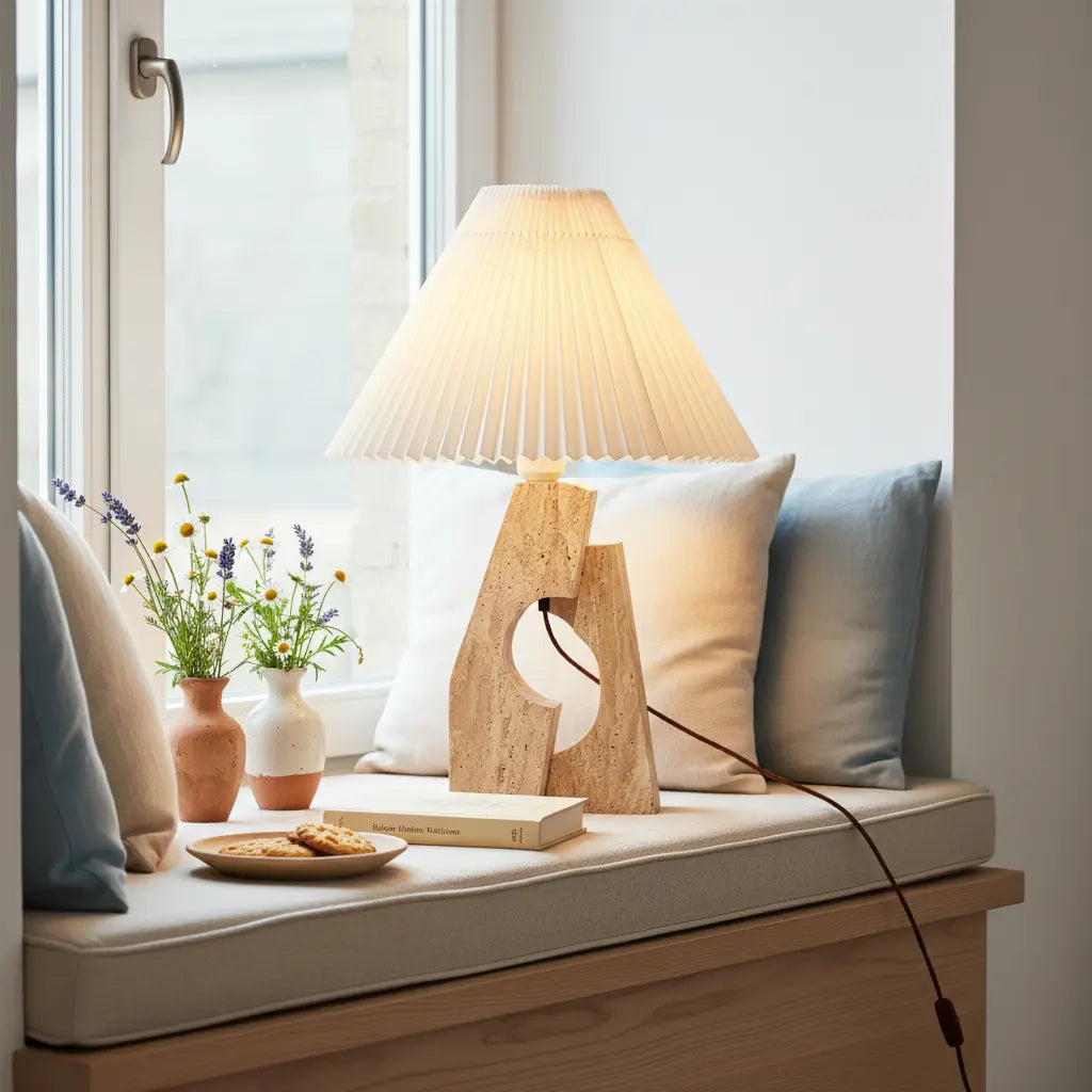 Jorunn Modern Cream Travertine Pleated Table Light9.webp__PID:c49ea023-203f-46a3-825a-f43d62b9ddbf