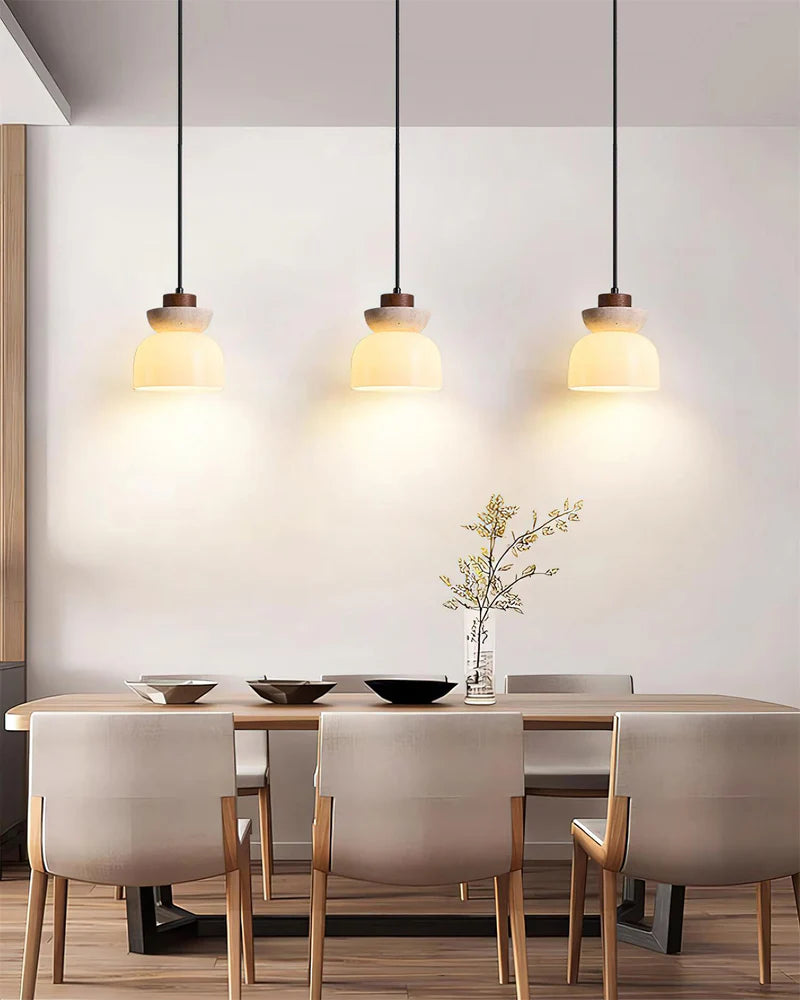 Angelia Wabi-Sabi Travertin Milchglas Pendelleuchte (5).webp__PID:40f6cc74-e37c-4029-bb47-b5c6e8835b85