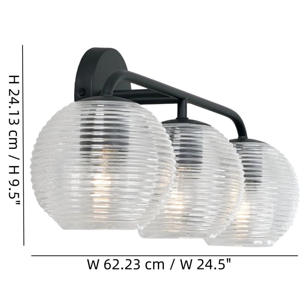 Minimalistische 3-flammige Wandleuchte Huxley aus geripptem Glas size.webp__PID:97733963-43cf-4f9f-ad82-3da44ef79346
