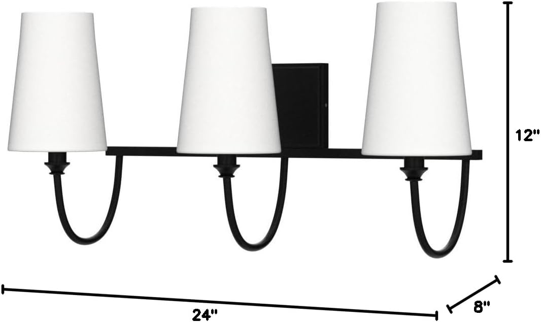 Aurora Modern Farmhouse 3-flammige Schminktischleuchte aus weißem Stoff (1).jpg__PID:bdd5cec4-1c00-4891-8939-b92ebd2b7451