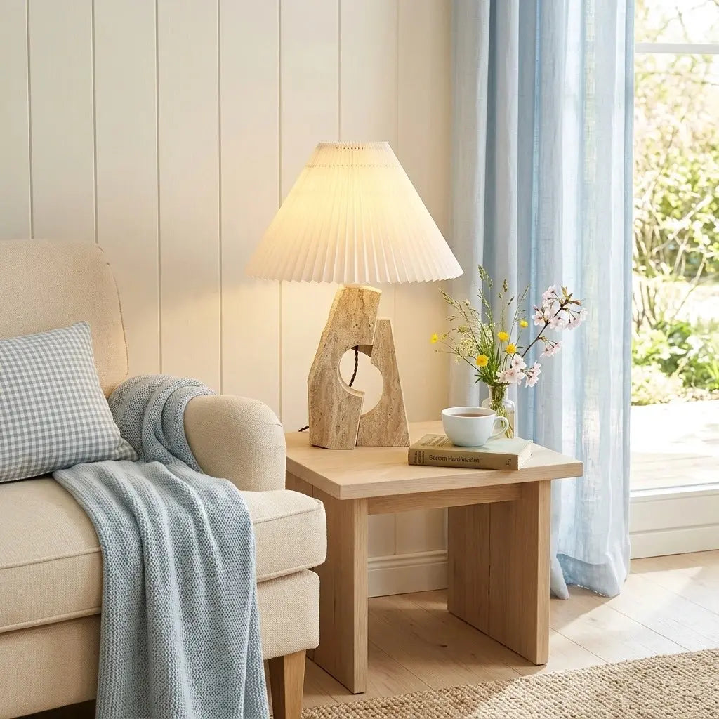 Jorunn Modern Cream Travertine Pleated Table Light10.webp__PID:9ea02320-3f66-4382-9af4-3d62b9ddbf6d