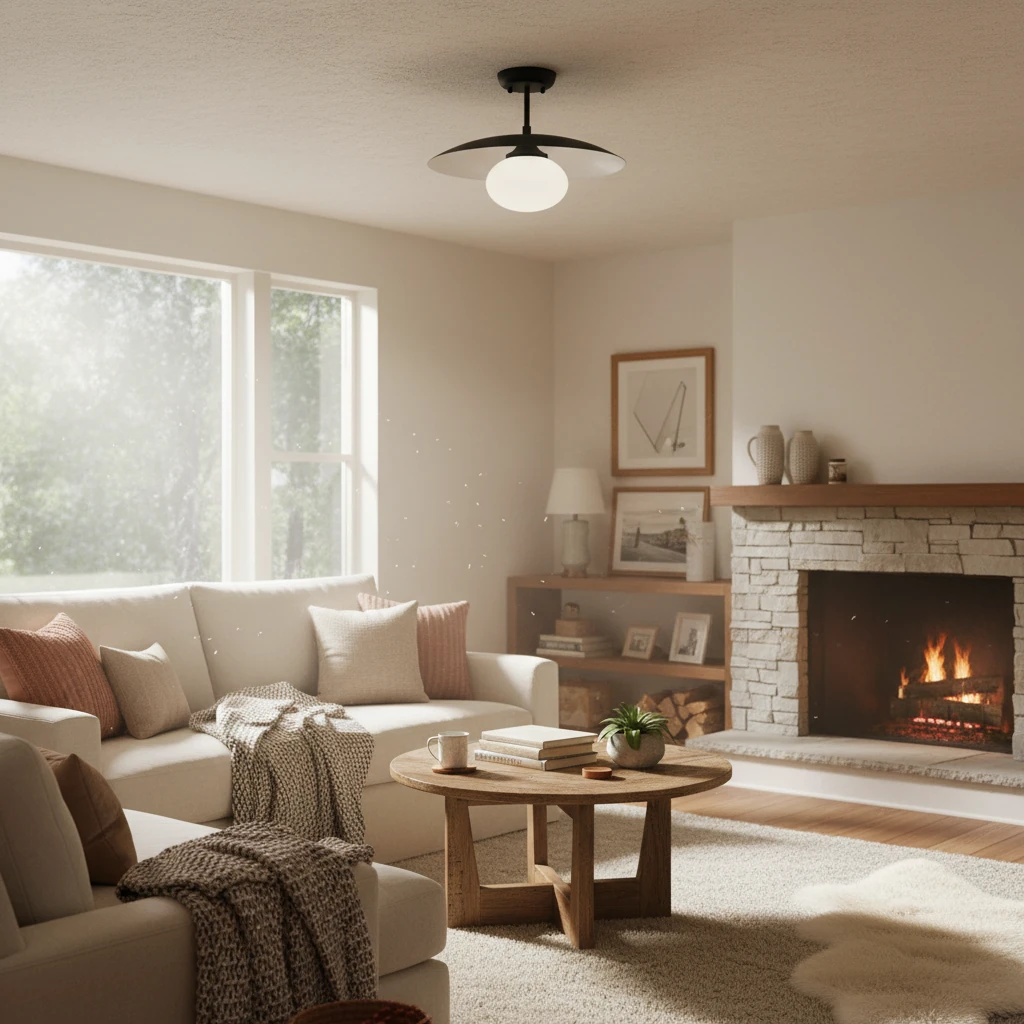 Porcelain flush mount lifestyle scene