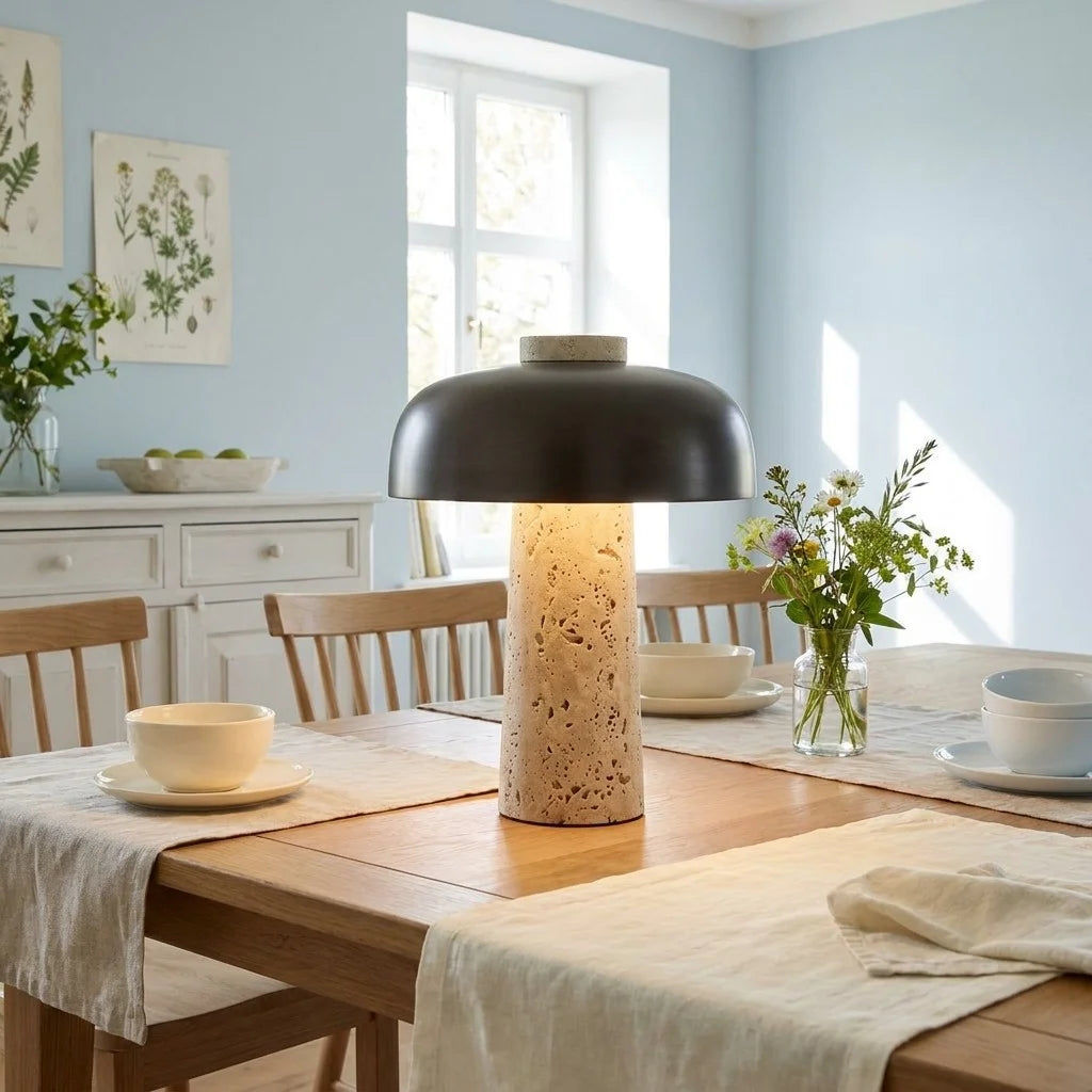 Ciel Wabi-sabi Travertine Mushroom Table Lamp11.webp__PID:8ab5b636-9e09-447e-87e6-7f664a3f43b8