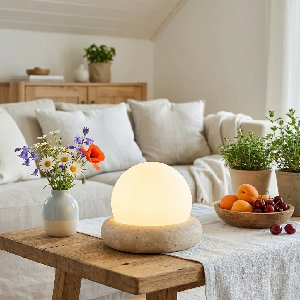 Greta Wabi-sabi LED Travertine Globe Table Lamp13.webp__PID:cda2c248-2c3f-4fdb-971e-8b83beda1540