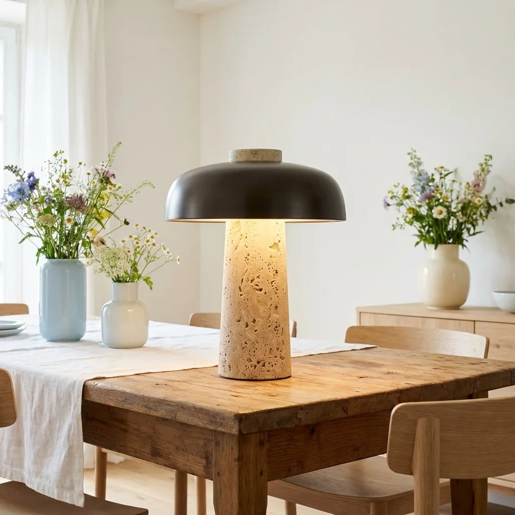 Ciel Wabi-sabi Travertine Mushroom Table Lamp13.webp__PID:b6369e09-e47e-47e6-bf66-4a3f43b834d5