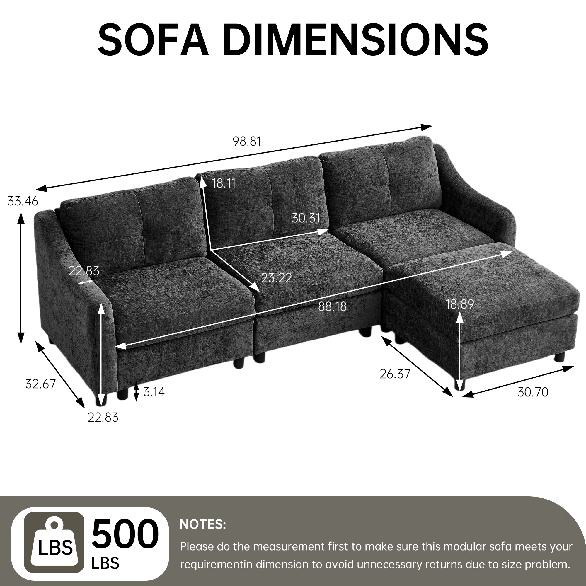 Upholstered Modern Comfort Modular Sofa