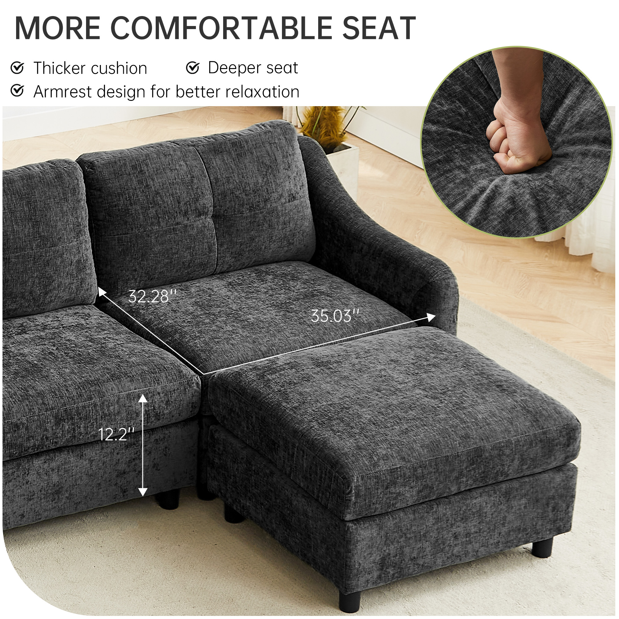 Upholstered Modern Comfort Modular Sofa