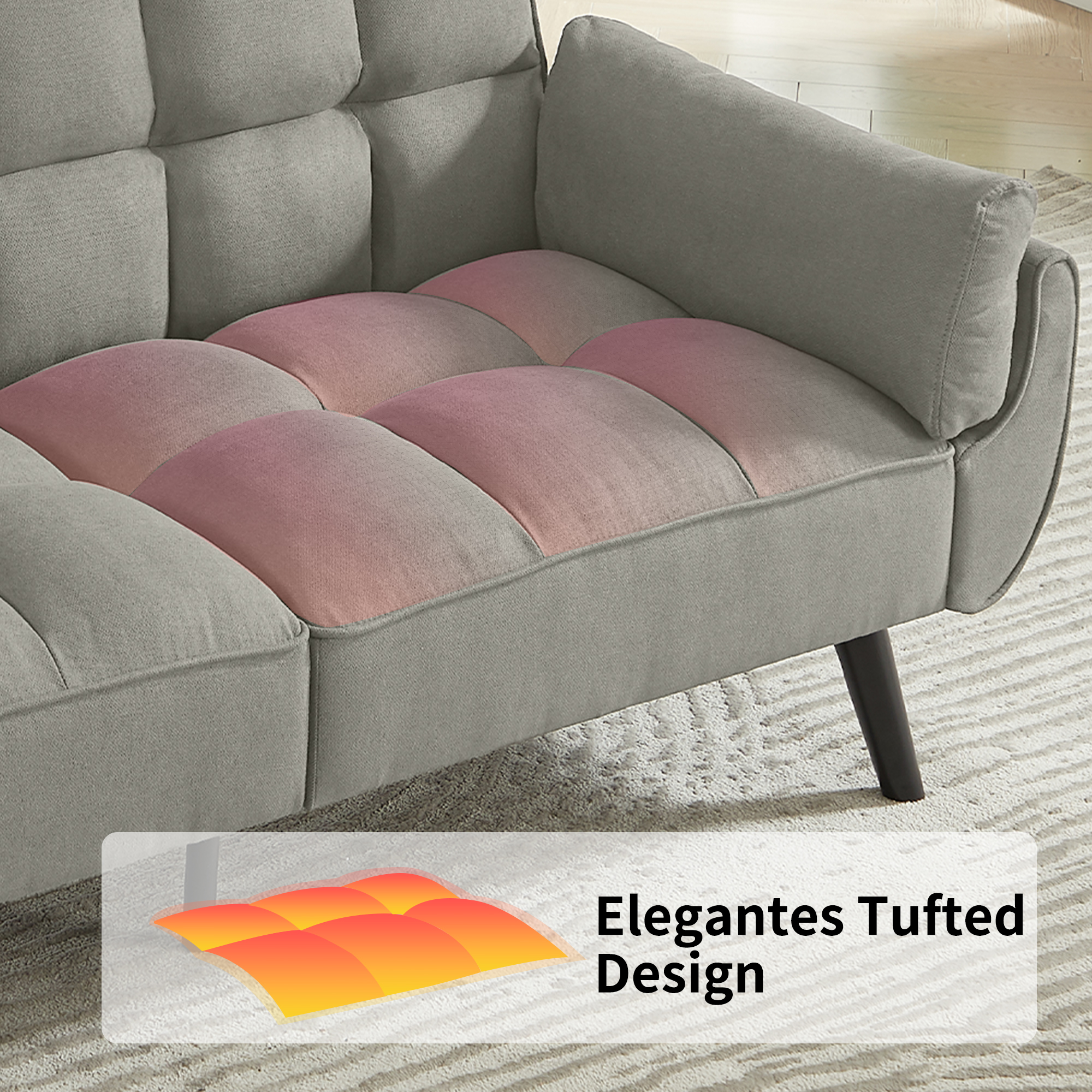  Stylish Durable Construction Convertible Sleeper Sofa Bed