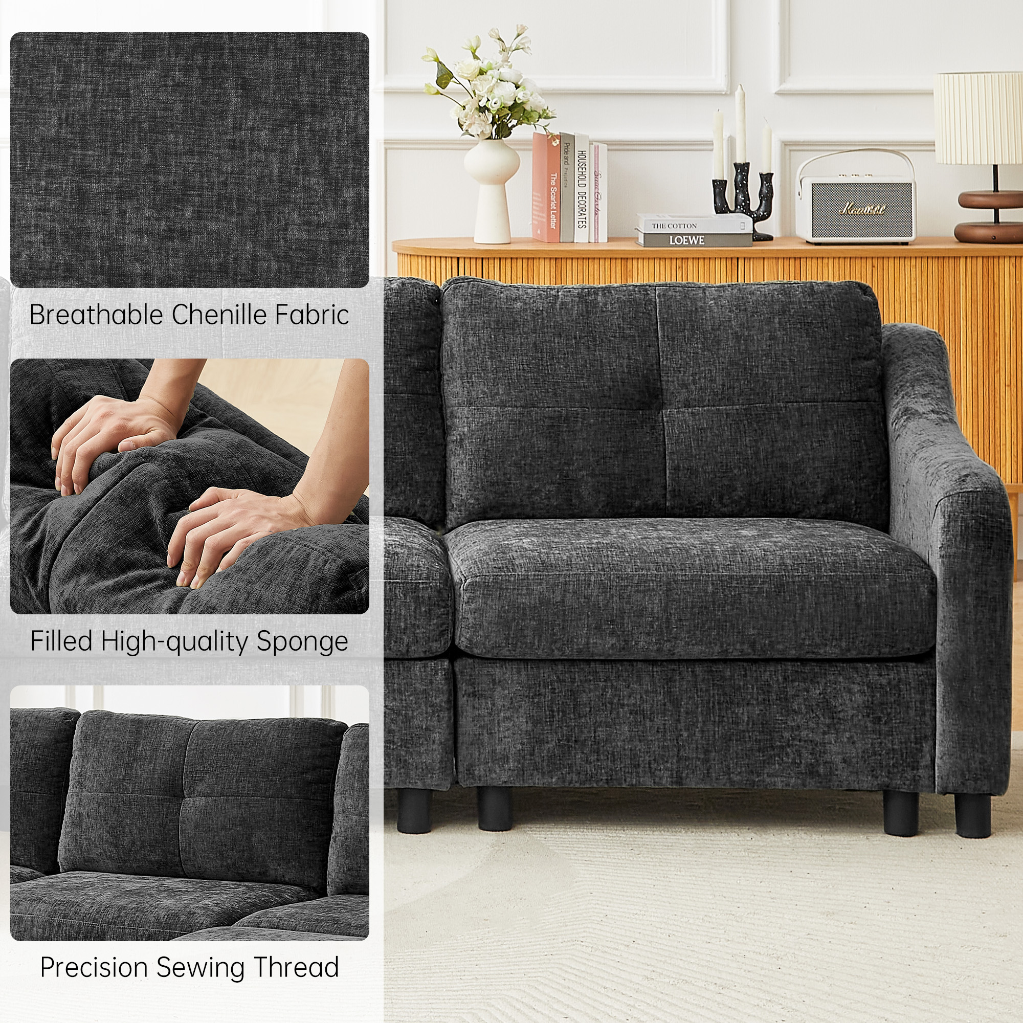 Upholstered Modern Comfort Modular Sofa