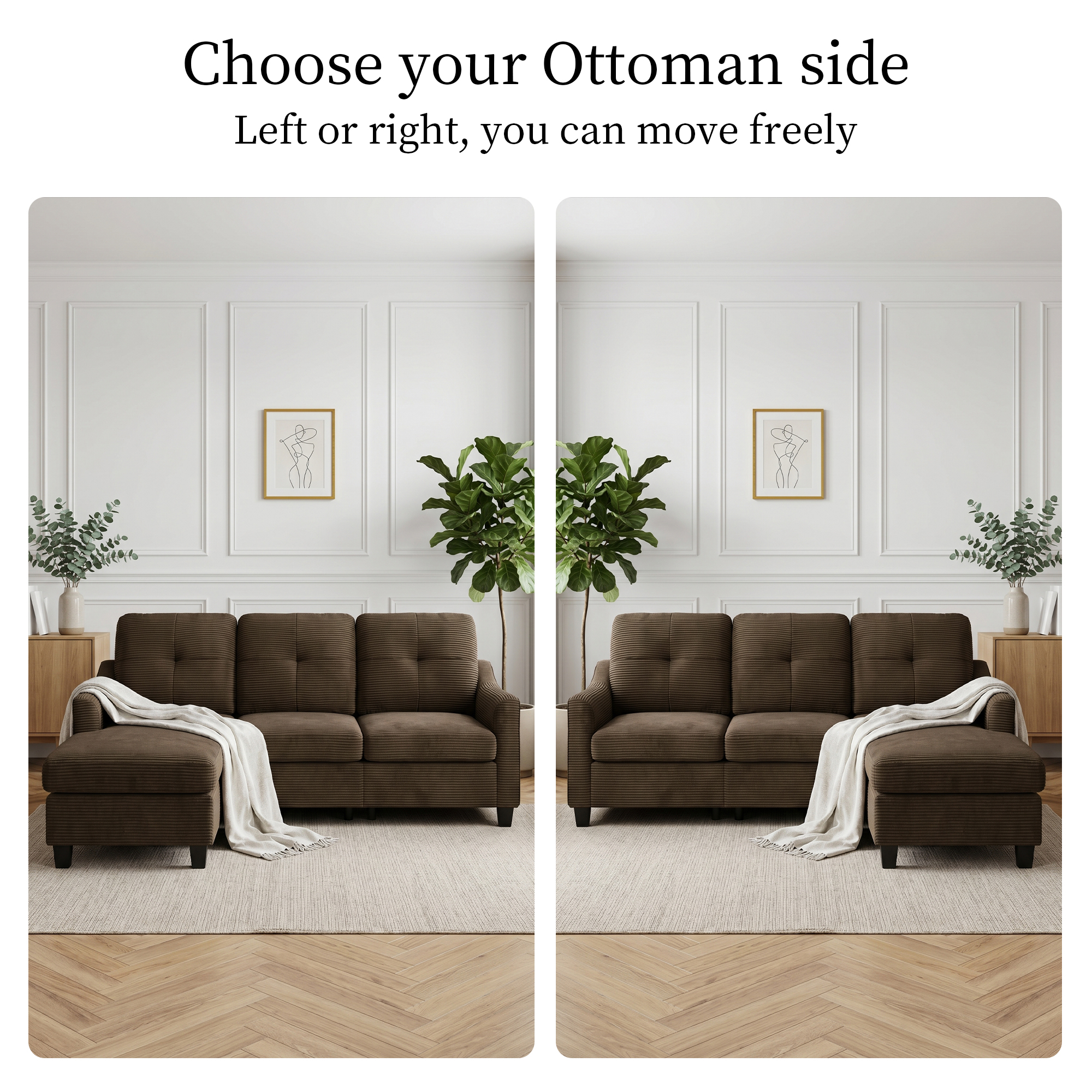 Soft Corduroy 3 Seater Sofa Reclining Living Room Sofa