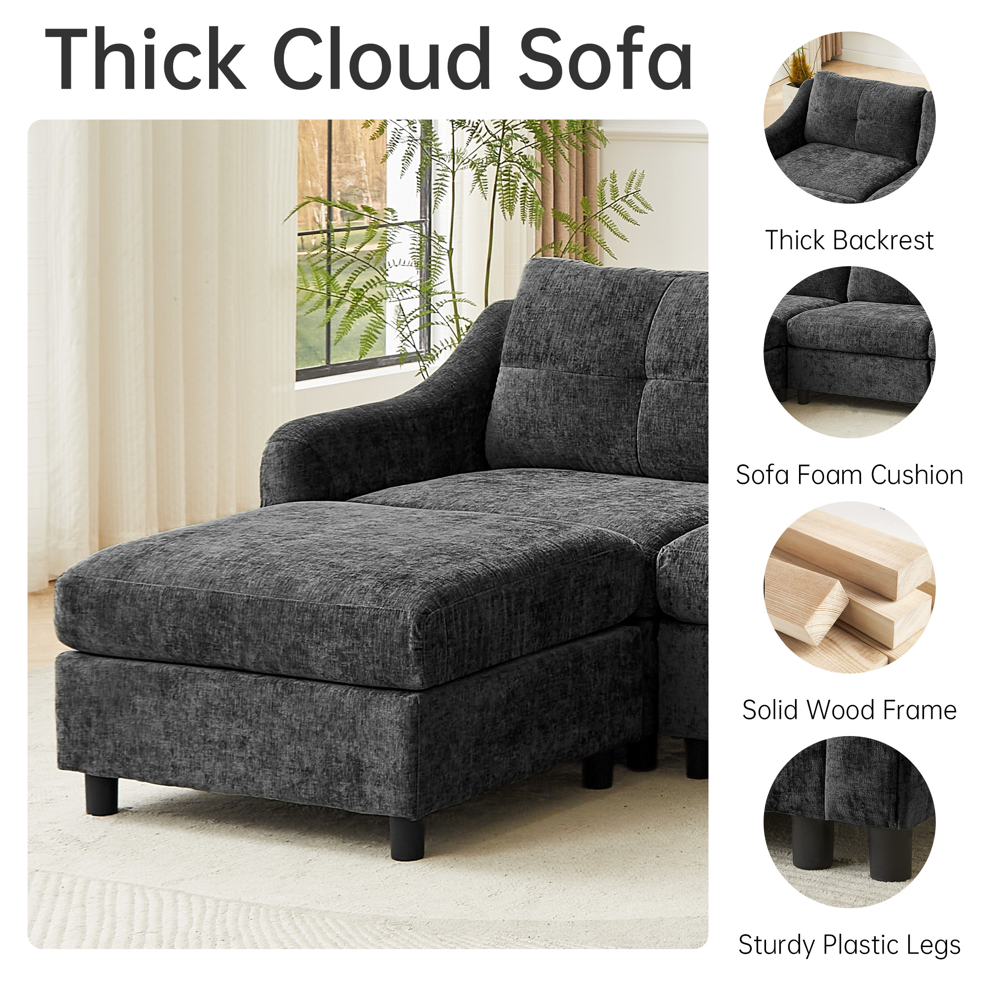 Upholstered Modern Comfort Modular Sofa