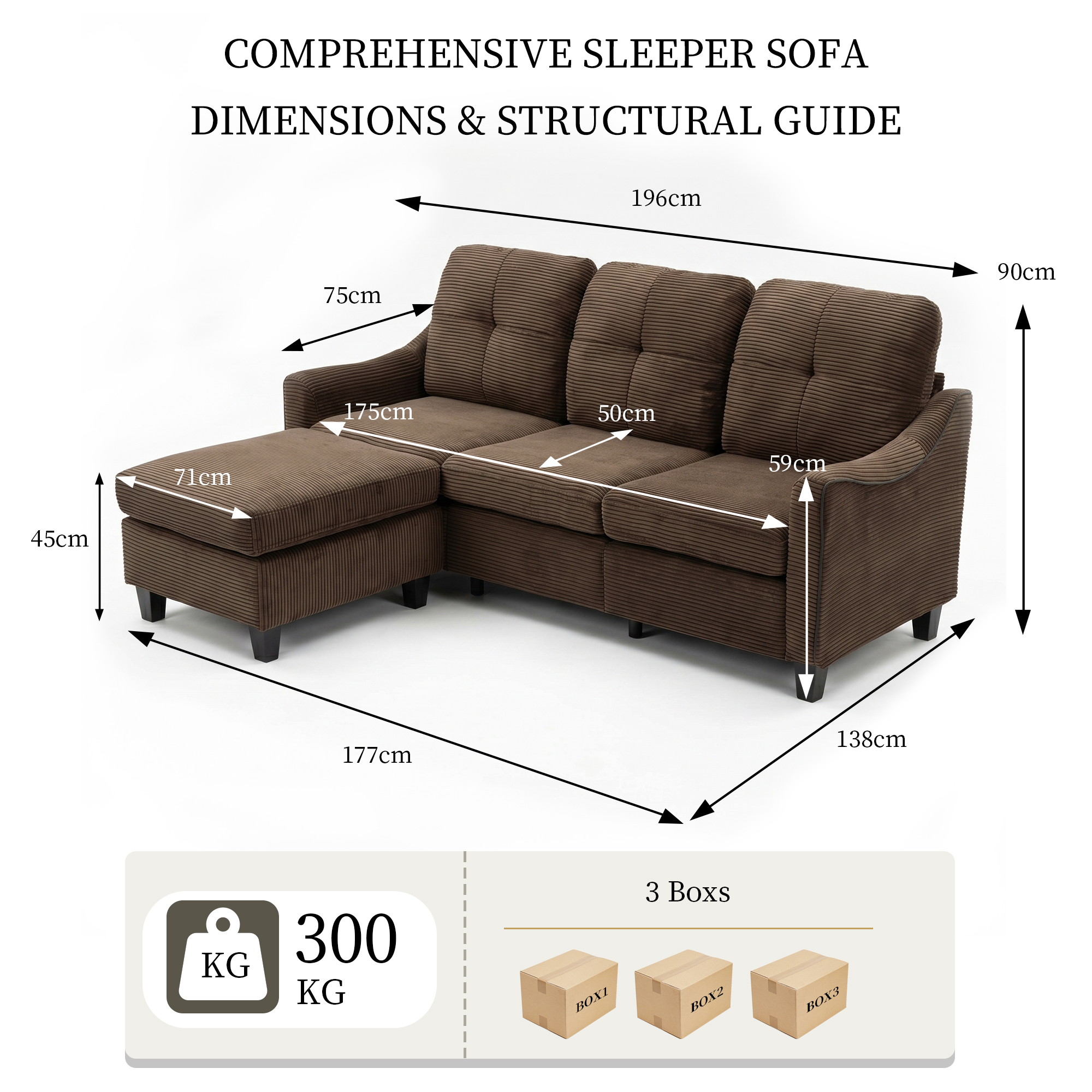 Soft Corduroy 3 Seater Sofa Reclining Living Room Sofa