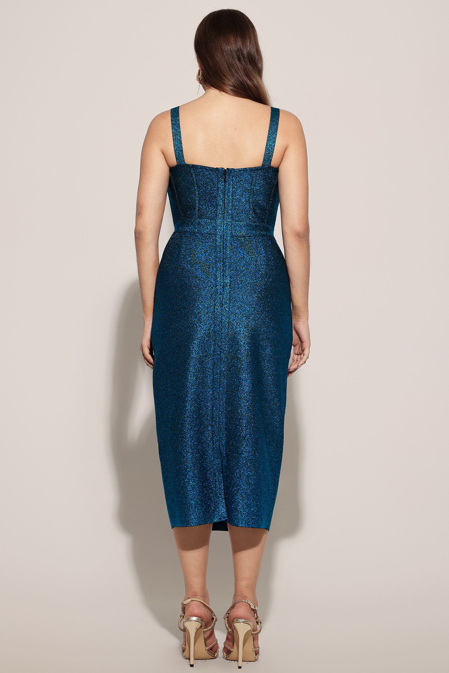 Ziriy Sleeveless V-Neck Bandage Maxi Dress