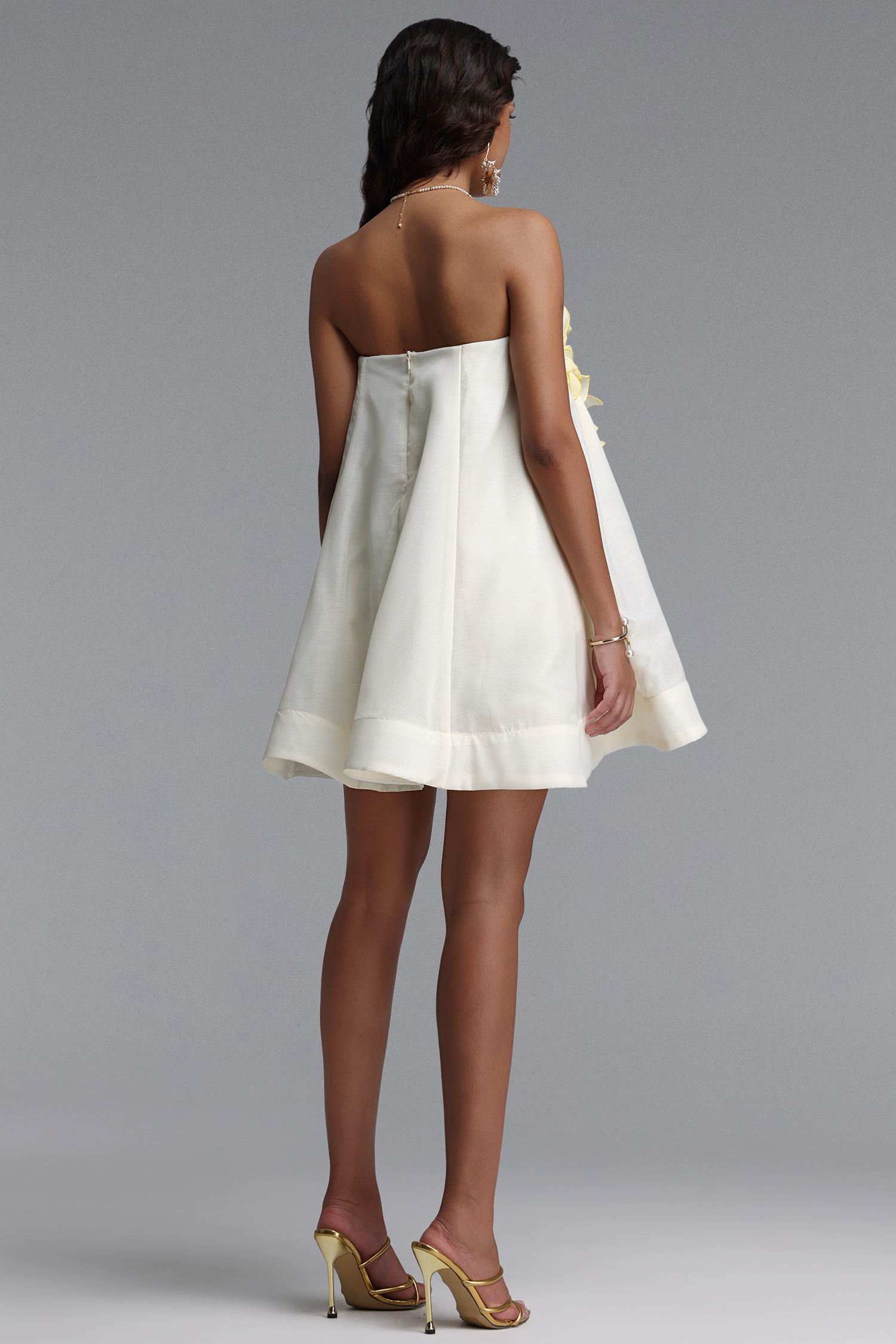 Johe Resort Flowy Sleeveless Floral Organza Mini Dress