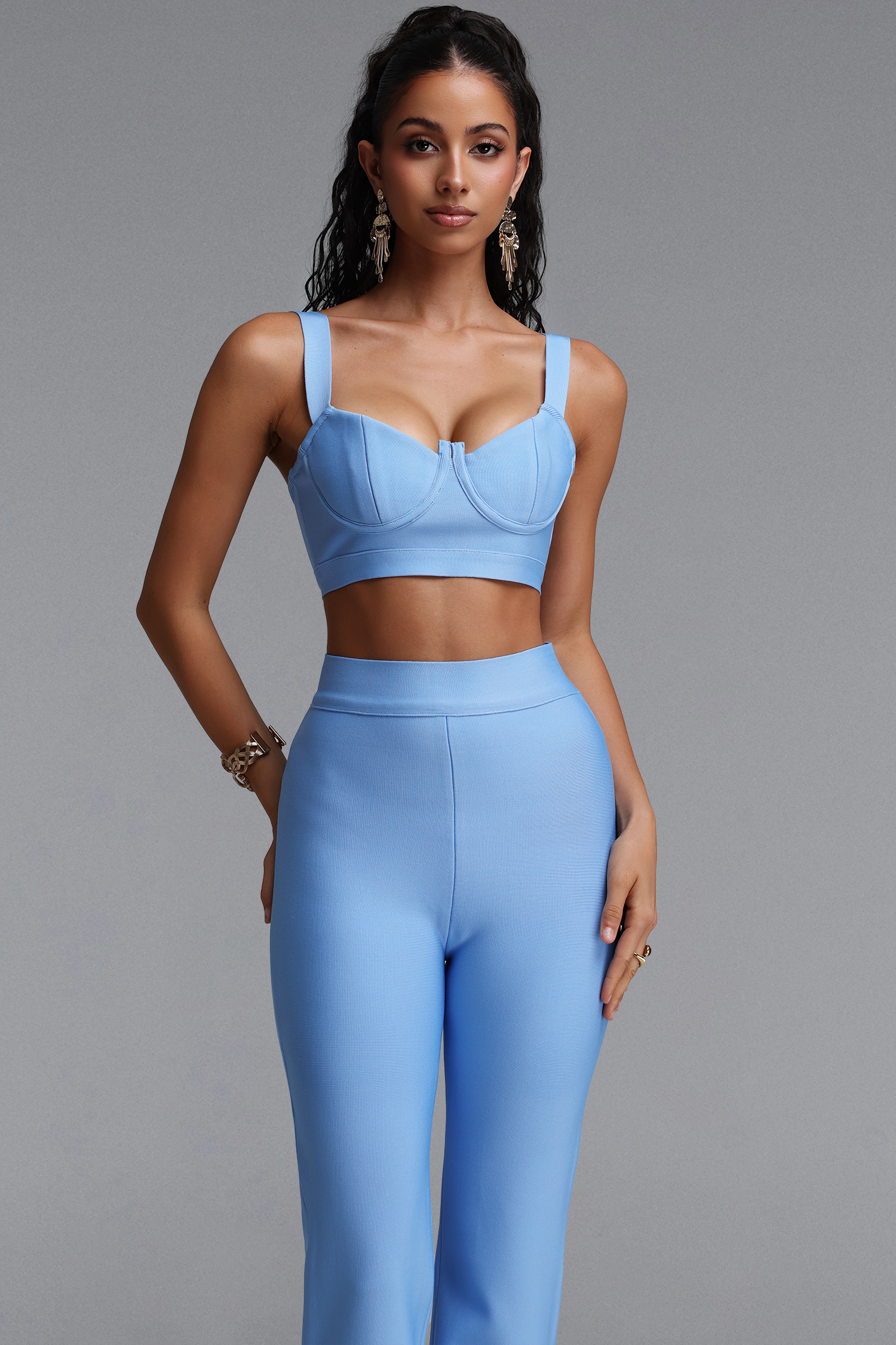 Breenda Bandage Two Pieces Set - Blue